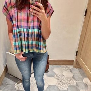 Gauze Plaid Top